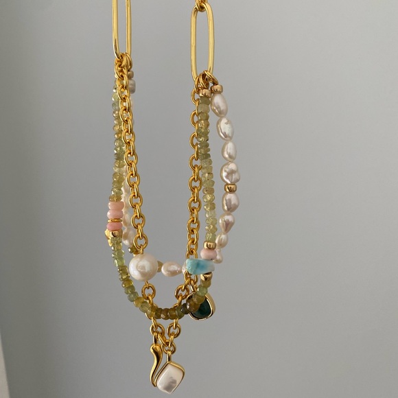 Stunning Lizzie Fortunato necklace! A multi strand stunner!